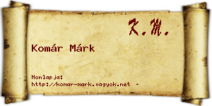 Komár Márk névjegykártya
